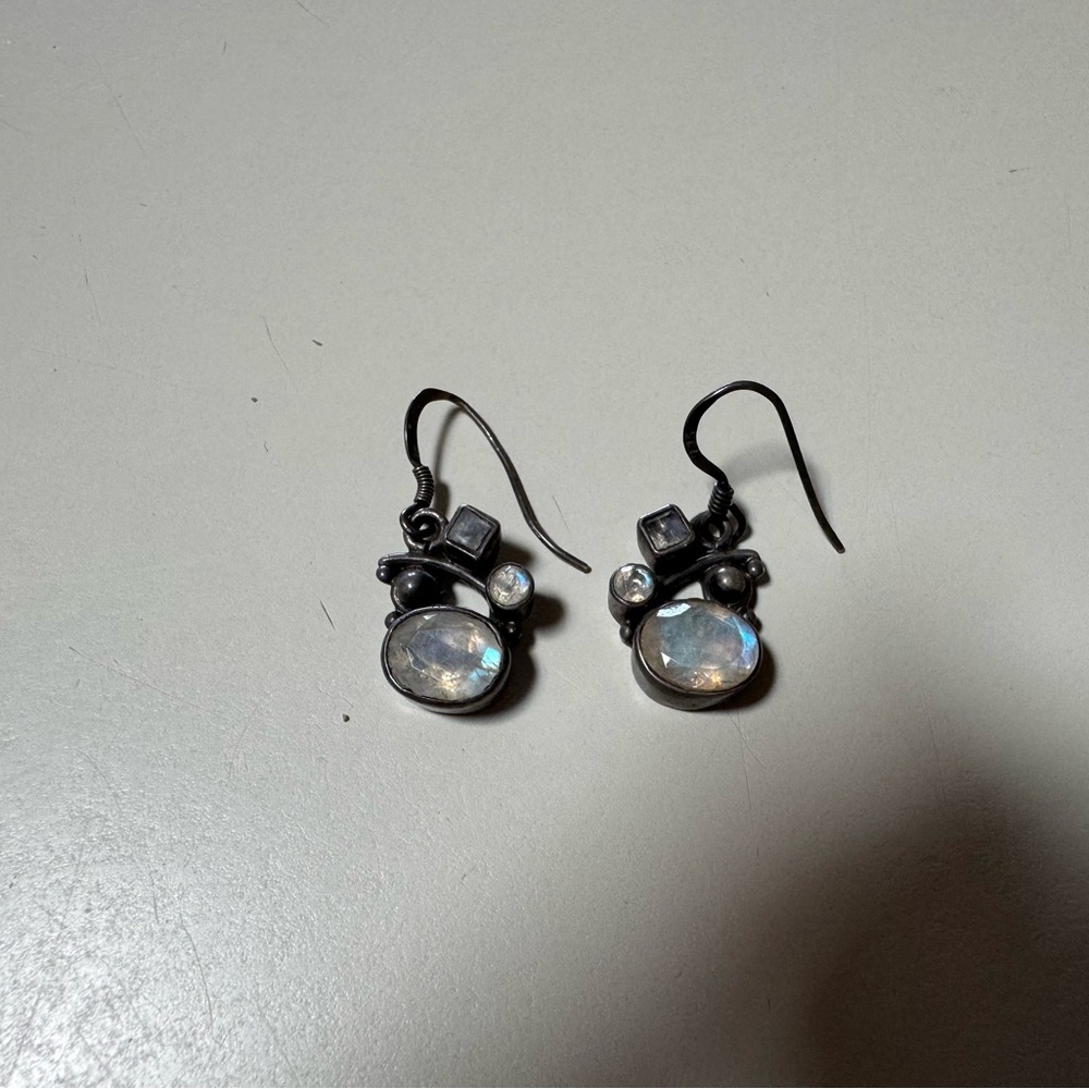 Silver Moonstone Earrings